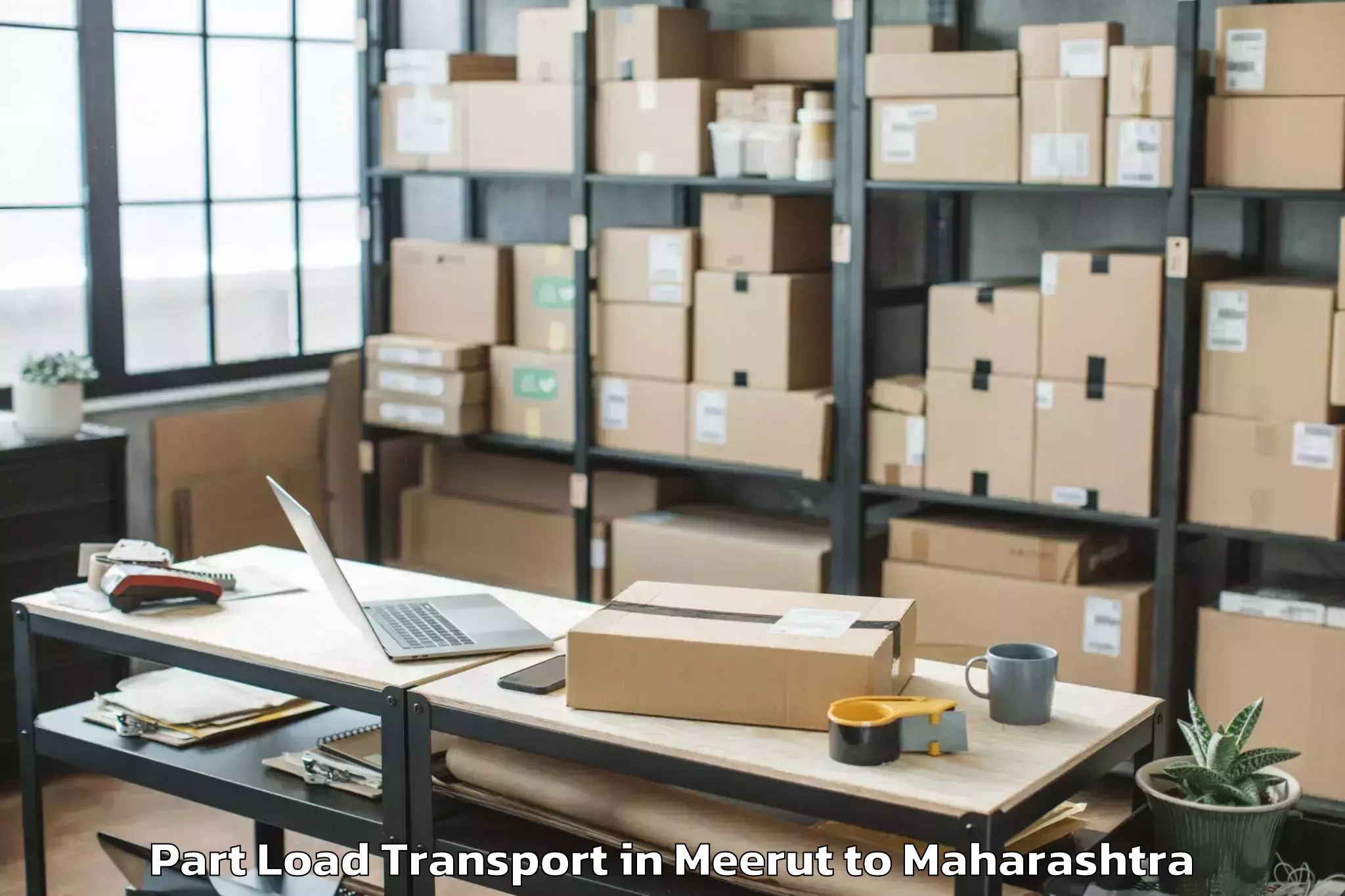 Trusted Meerut to Shirdi Airport Sag Part Load Transport